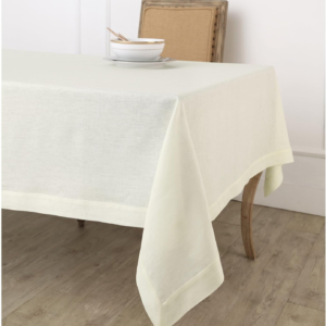 White Linen Tablecloth